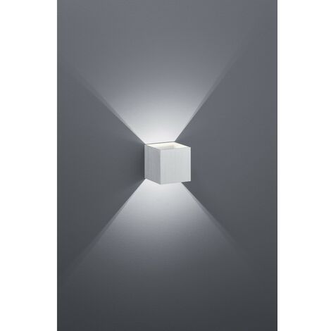 Applique LED biemissione da esterno 10x10 cm luce calda alluminio