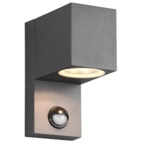 Applique Cubo Roya Anthracite IP44 Détecteur de mouvement Trio Lighting