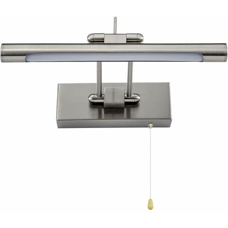 Applique da bagno a LED con interruttore a strappo, specchio orientabile IP44, 4000K 35cm/6w Bianco