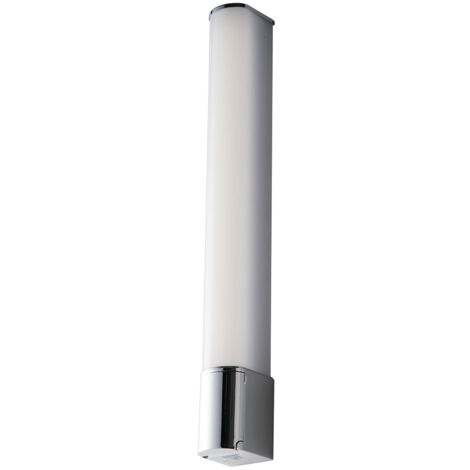 "Applique da bagno LED BLASTER in metallo cromato con presa Schuko"