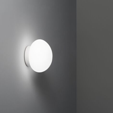 "Applique da bagno NIVES bianca in metallo e vetro IP44"