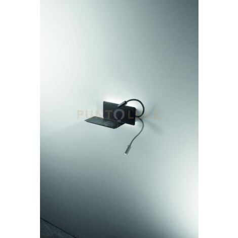 APPLIQUE DA COMODINO FLAT A LED SINISTRO NERO 3000K 790LM 9W