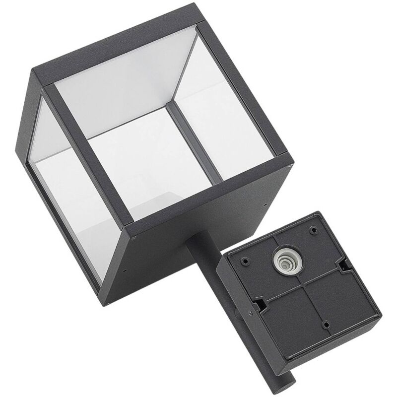 Image of Lucande Applique da esterni LED Cube grafite e trasparente - grigio grafite, trasparente