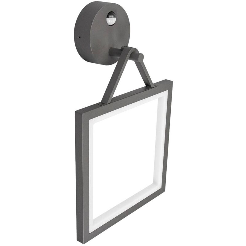 Image of Applique da esterni led Micro con sensore quadrata - grigio grafite, bianco - Lucande