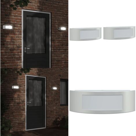 Applique da Esterno 2 pz Argento in Acciaio Inossidabile - Illuminazione esterna - Lampada da giardino