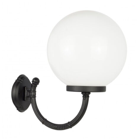 Applique da esterno a globo 30cm nera E27 IP43 SU-MA