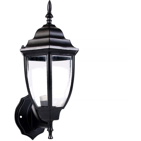 APPLIQUE DA ESTERNO A LANTERNA LAMPADA DA PARETE NERA IP45 CON ATTACCO E27 - ILLUMINAZIONE RETRO