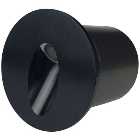 Applique da esterno a LED da incasso, 3W, forma rotonda a cupola, colore nero Wabi, luce bianca neutra 6000K.
