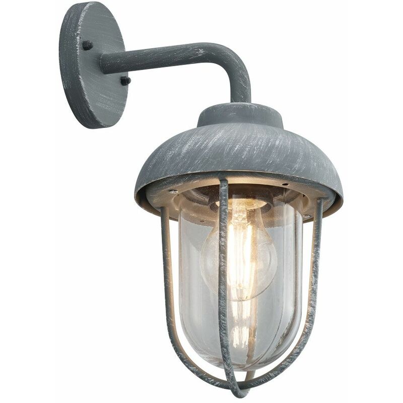 Image of Lampada da parete per esterni faretto in alluminio illuminazione da giardino terrazza balcone lampada vetro grigio cemento