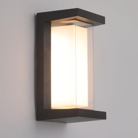 Applique da esterno, applique a LED per esterni/interni, impermeabile IP65, apparecchio di illuminazione da esterno moderno (luce bianca)