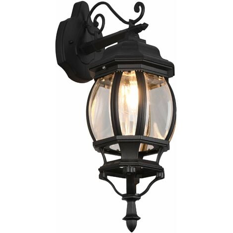 Applique lampada da parete lindelo colore nero per esterni ip23 1 a