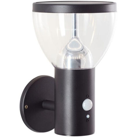 Applique da esterno - BRILLIANT - TULIP - LED e solare - Sensore di movimento - Acciaio inossidabile e plastica - 4 W - Nero