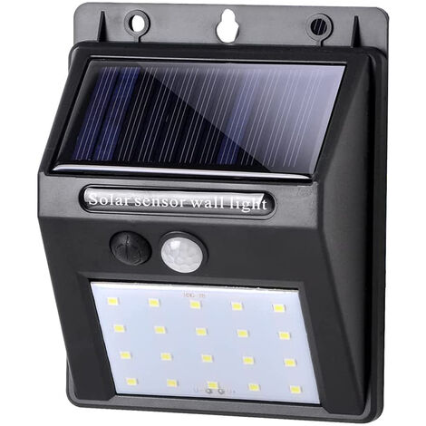 FARO FARETTO 30 LED PANNELLO SOLARE RICARICABILE SENSORE MOVIMENTO ESTERNO