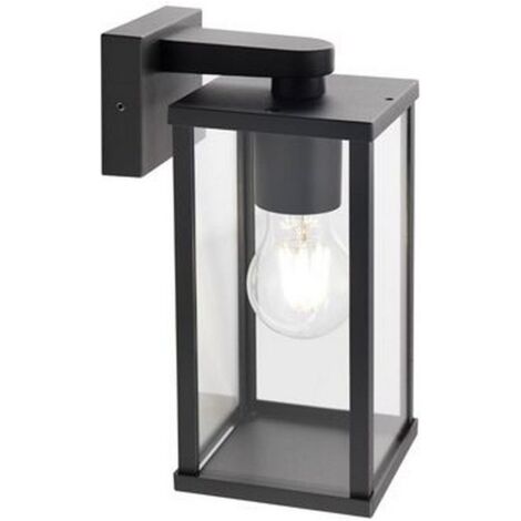 Applique Da Esterno Contemporanea Aurea Alluminio E Vetro Nero 1 Luce E27