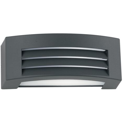 "Applique da esterno DENVER in alluminio antracite con diffusore a griglia"