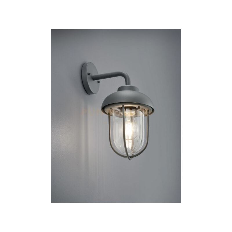 Duero applique da esterno down fusione di alluminio verniciata antracite con diffusore vetro trasparente IP44 H.33CM 1 luce attacco E27