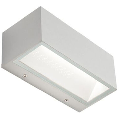 Applique Da Esterno Grande Biemissione Box Alluminio Bianco 20W Led 3000K