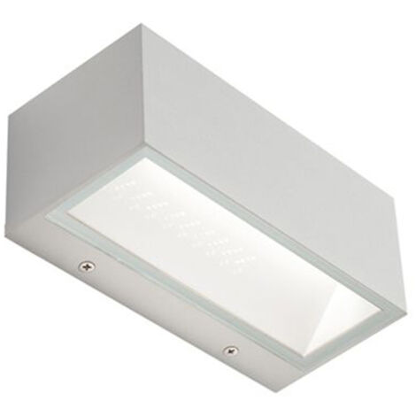 Applique Da Esterno Grande Biemissione Box Alluminio Bianco 20W Led 4000K