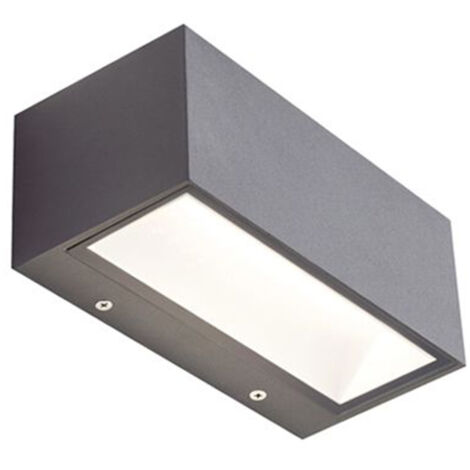 Applique Da Esterno Grande Biemissione Box Alluminio Grafite 20W Led 3000K