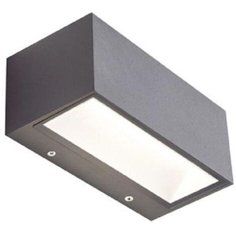 Applique Da Esterno Grande Biemissione Box Alluminio Grafite 20W Led 4000K