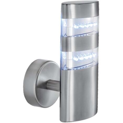 Applique da esterno India Led 1,5W ovale argento satinato 24 Led 6500K 80 lumen trasparente