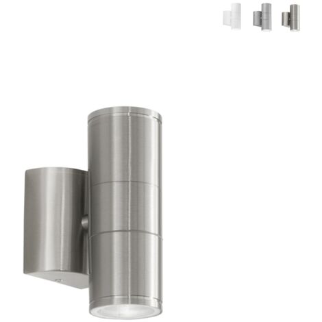 Applique da esterno JUMP in alluminio acciaio inox con luce biemissione
