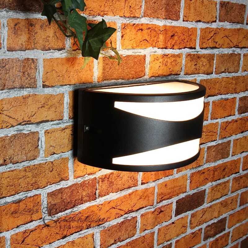 Image of Applique da Esterno Lampada da parete a led Base E27 Impermeabile IP65 Per Ingresso Cortile Giardino Terrazza Balcone Garage Nero