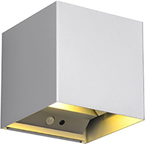 Applique da esterno LED 2 luci, metallo, titano, 10x10,5x10 cm, Talent