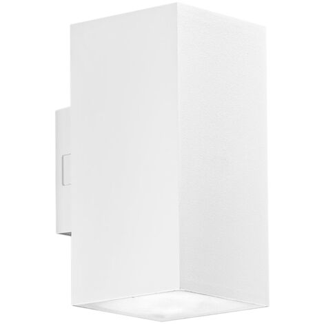 "Applique da esterno LED POLO quadrata bianca 8W con luce calda e naturale"