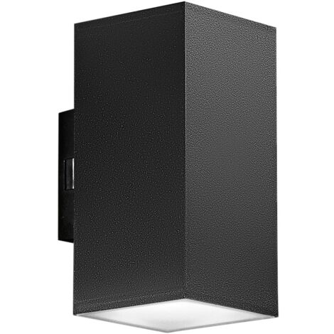 "Applique da esterno LED POLO quadrata nera 8W con luce calda e naturale"