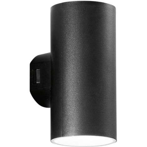 "Applique da esterno LED POLO rotonda nera 2x8W con luce calda e naturale"