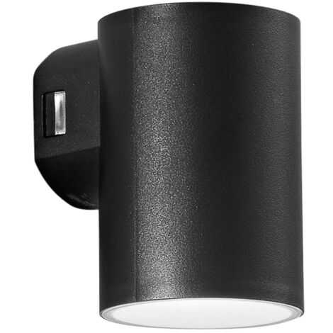 "Applique da esterno LED POLO rotonda nera 8W con luce calda e naturale"
