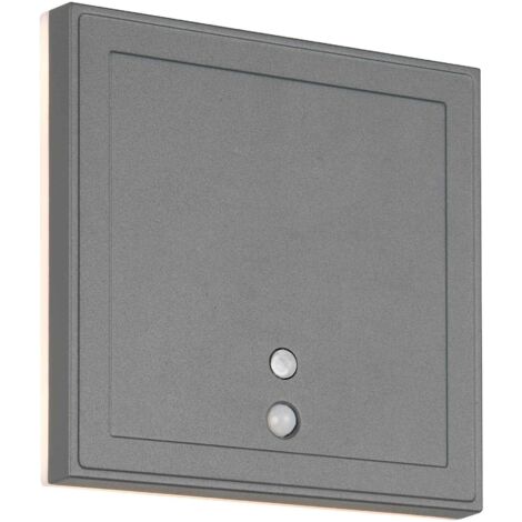 Applique da esterno LED ricaricabile, c/sensori, quadrata, 14x14 cm, Fortaleza