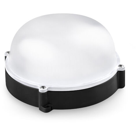 Applique da esterno LED tondo matel ip65 nero 12w neutro