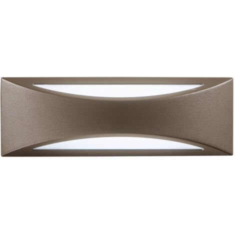 "Applique da esterno LED WEISS in alluminio bronzo con luce calda e naturale"