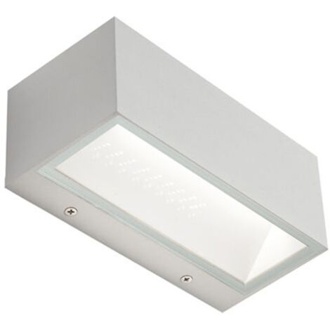 Applique Da Esterno Maxi Biemissione Box Alluminio Bianco 40W Led 3000K
