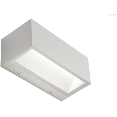 Applique Da Esterno Media Biemissione Box Alluminio Bianco 12W Led 4000K