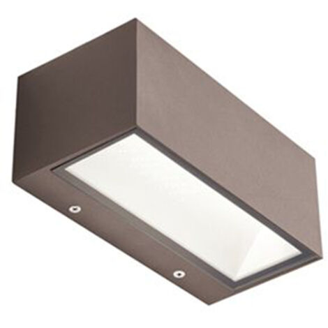 Applique Da Esterno Media Biemissione Box Alluminio Caffè 12W Led 3000K