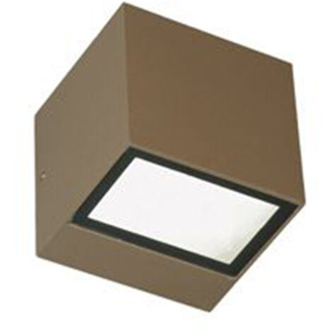 Applique Da Esterno Mini Biemissione Box Alluminio Caffè 5,5+5,5W Led 4000K