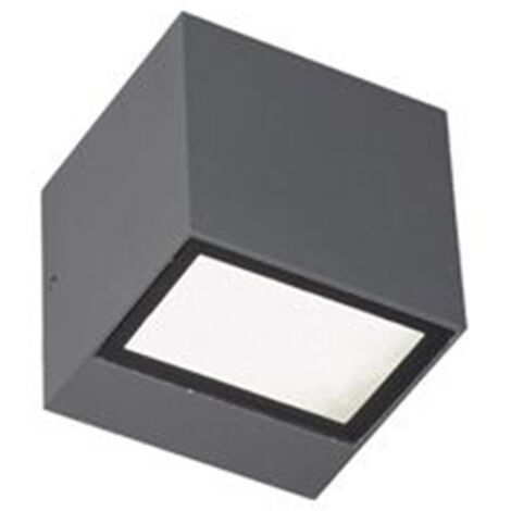 Applique Da Esterno Mini Biemissione Box Alluminio Grafite 5,5+5,5W Led 3000K