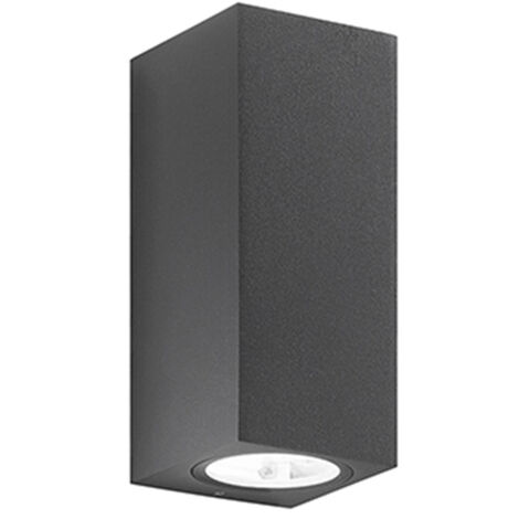Applique Da Esterno Moderna Monolite Alluminio Grigio Grafite 2 Luci Gx53