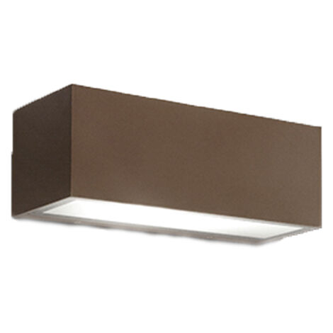 Applique Da Esterno Moderna Step Alluminio Ruggine Vetro 2 Luci E14