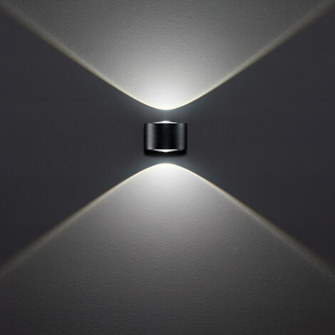 Applique Da Esterno Moderna Vision Metallo Grigio Grafite Vetro Led 6W 3000K