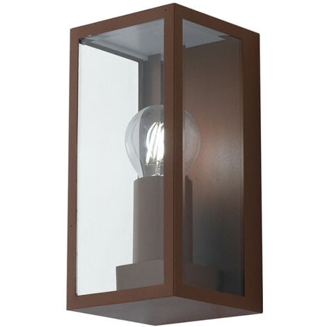 "Applique da esterno MONDRIAN in metallo bronzo e vetro"