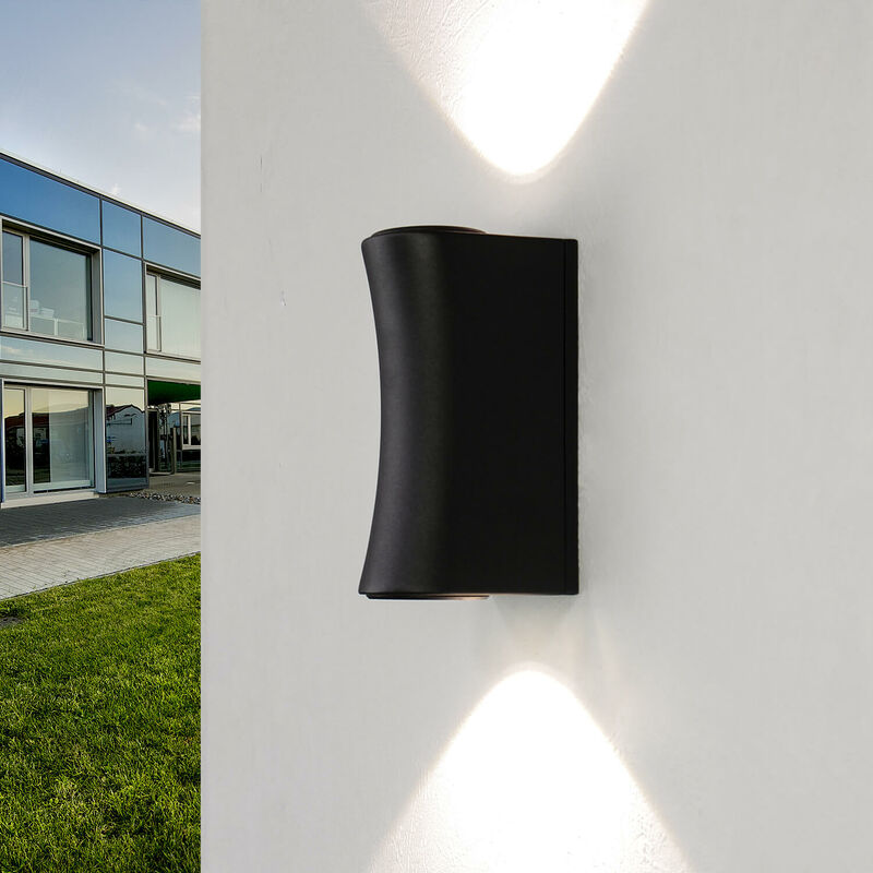 Image of Licht-erlebnisse - Applique da esterno nera dal design Up&Down moderno impermeabile IP44 GU10 illuminazione per giardino, cortile lampada da parete
