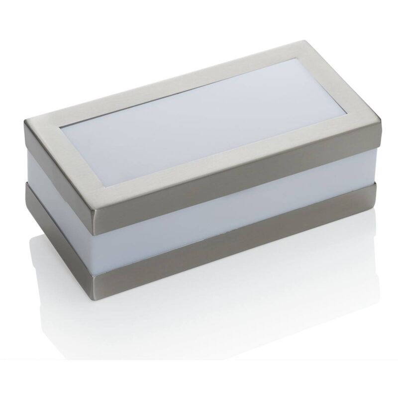 Image of Lindby - Applique da esterno Odis squadrata in acciaio - acciaio, bianco