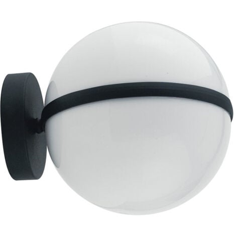 "Applique da esterno ORBIT nera con diffusore bianco"