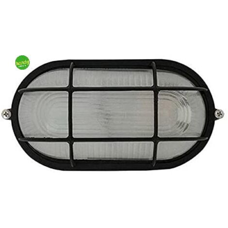 Applique da esterno ovale Green Light efesto c/palp. nero