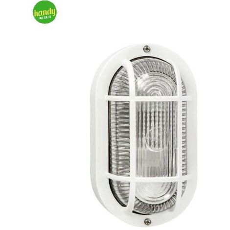 Applique da esterno ovale Green Light efesto c/palp.bianco