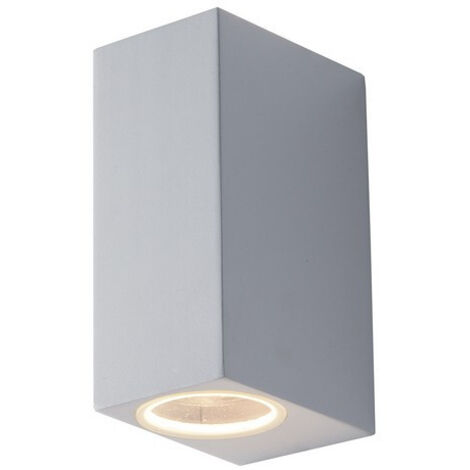 "Applique da esterno QUBO in alluminio bianco con luce biemissione IP54"